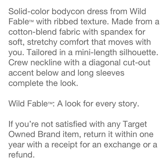 Women’s Long Sleeve Ribbed Bodycon Dress by Wild Fable - Picture 5 of 5